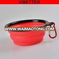 wholesale elevated foldable plastic raised portable water travel slow feed food supreme silicone collapsible dog bowl