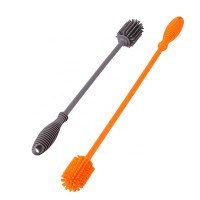 Multi Function Extended Handle Silicone Bottle Cleaning Brush Scrubbing Long Handle Silicone Hand Brush Cleaner