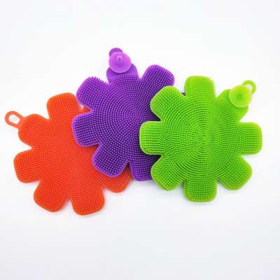 Soft Silicone Dish Washing Cleaning Scrubber Sponge Brush